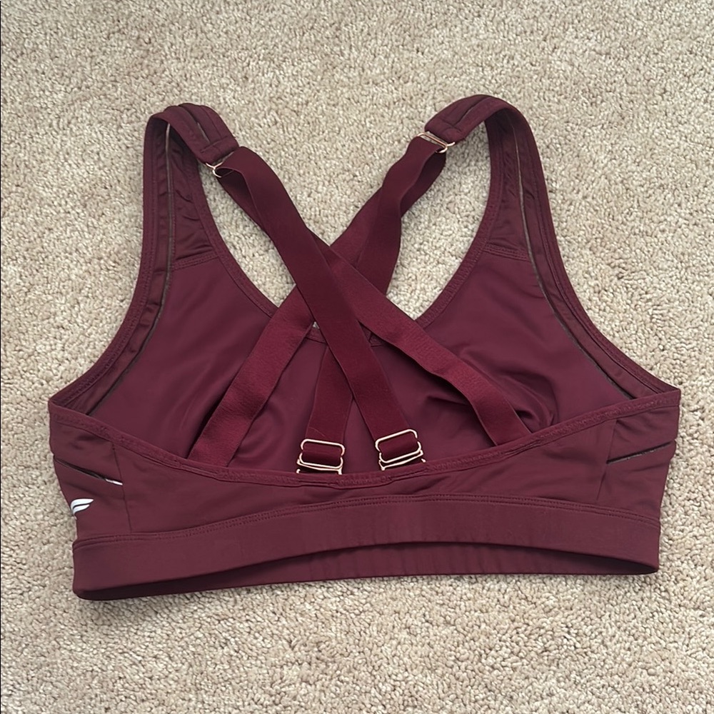 Fabletics Red Sports Bra with Racerback Design